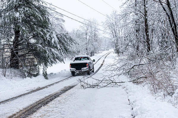snow covered roads