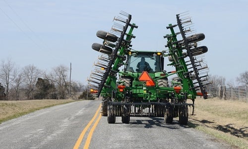 tractor on road